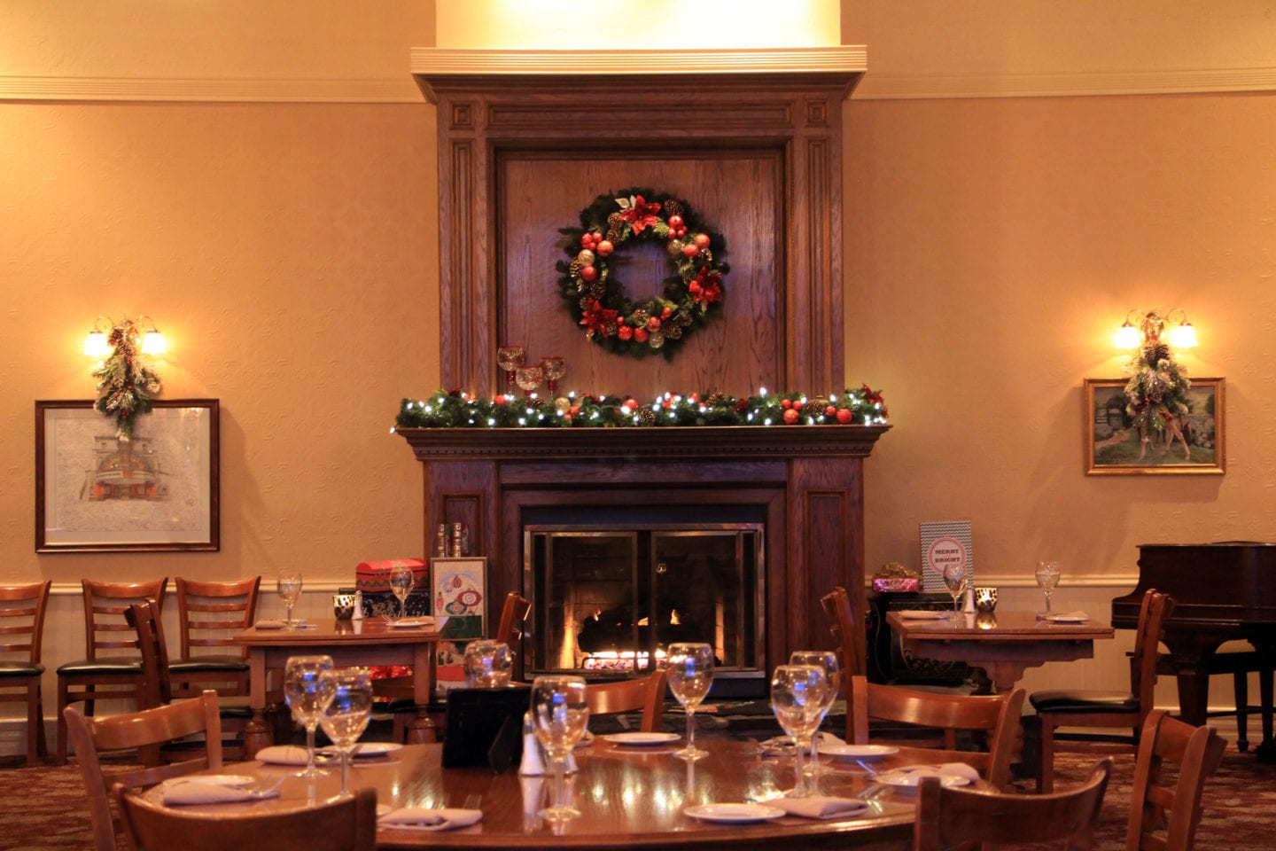 Dining room at the VI Restaurant at the Victorian Inn
