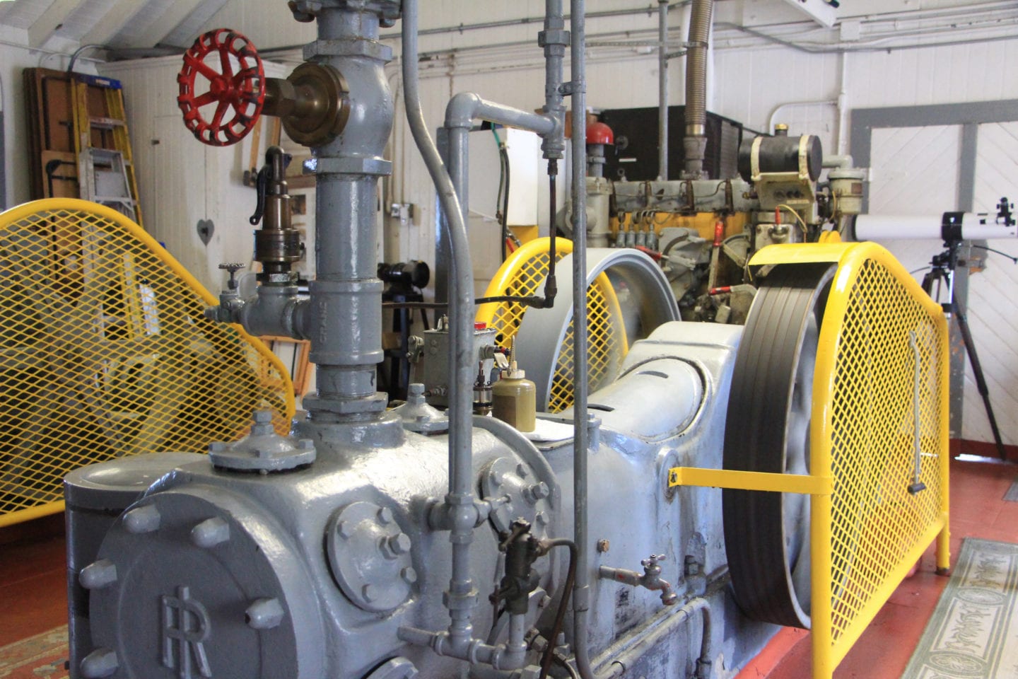 Fog signal engine room at East Brother Light Station