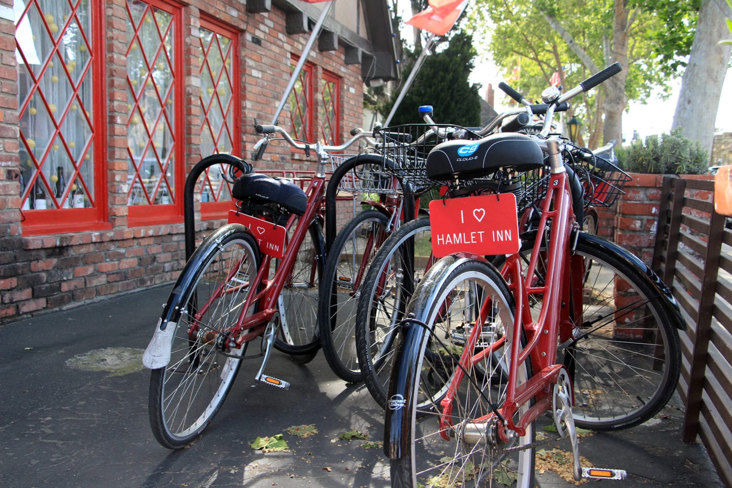 Complimentary bicycles to borrow at the Hamlet Inn